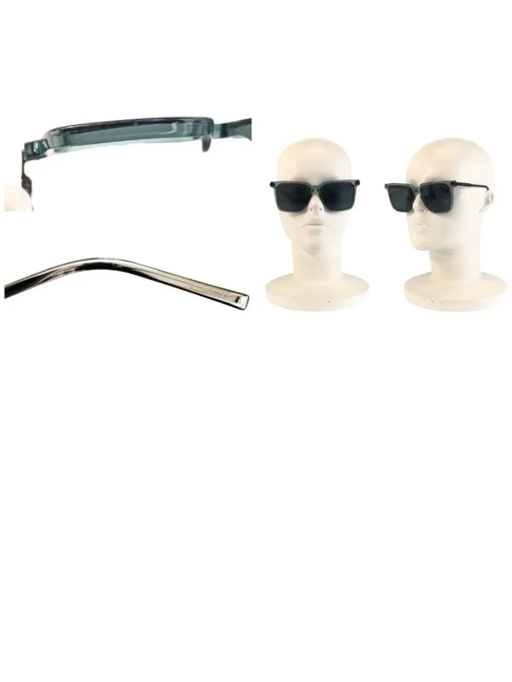 Louis Vuitton LV Rise Square Green Silver Acetate Metal 56 15 Sunglasses Eyewear